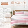 thumbnail image 6 of Pink Grey 4 Piece Duvet Cover Set Full Size Abstract Vintage Ombre Mottled Texture Farmhouse Soft Bedding Set Comforter Cover, 1 Duvet Cover 1 Flat Sheets and 2 Pillowcases, 6 of 9
