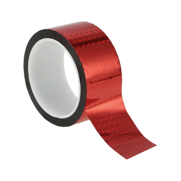 Cinta de rayas Unique Bargains 50mmx50m Malla de rombos Calcomanías de rayas para coches, motocicletas y barcos Rayas de carreras DIY Stickers Rojo láser 1 pieza