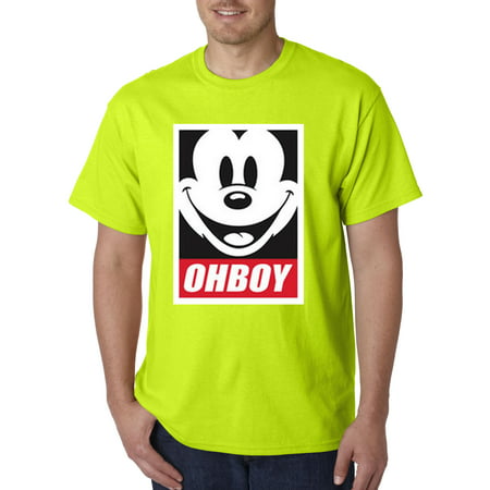 Trendy USA 416 - Unisex T-Shirt Oh Boy Mickey Mouse Face Anonymous Dope Small Safety