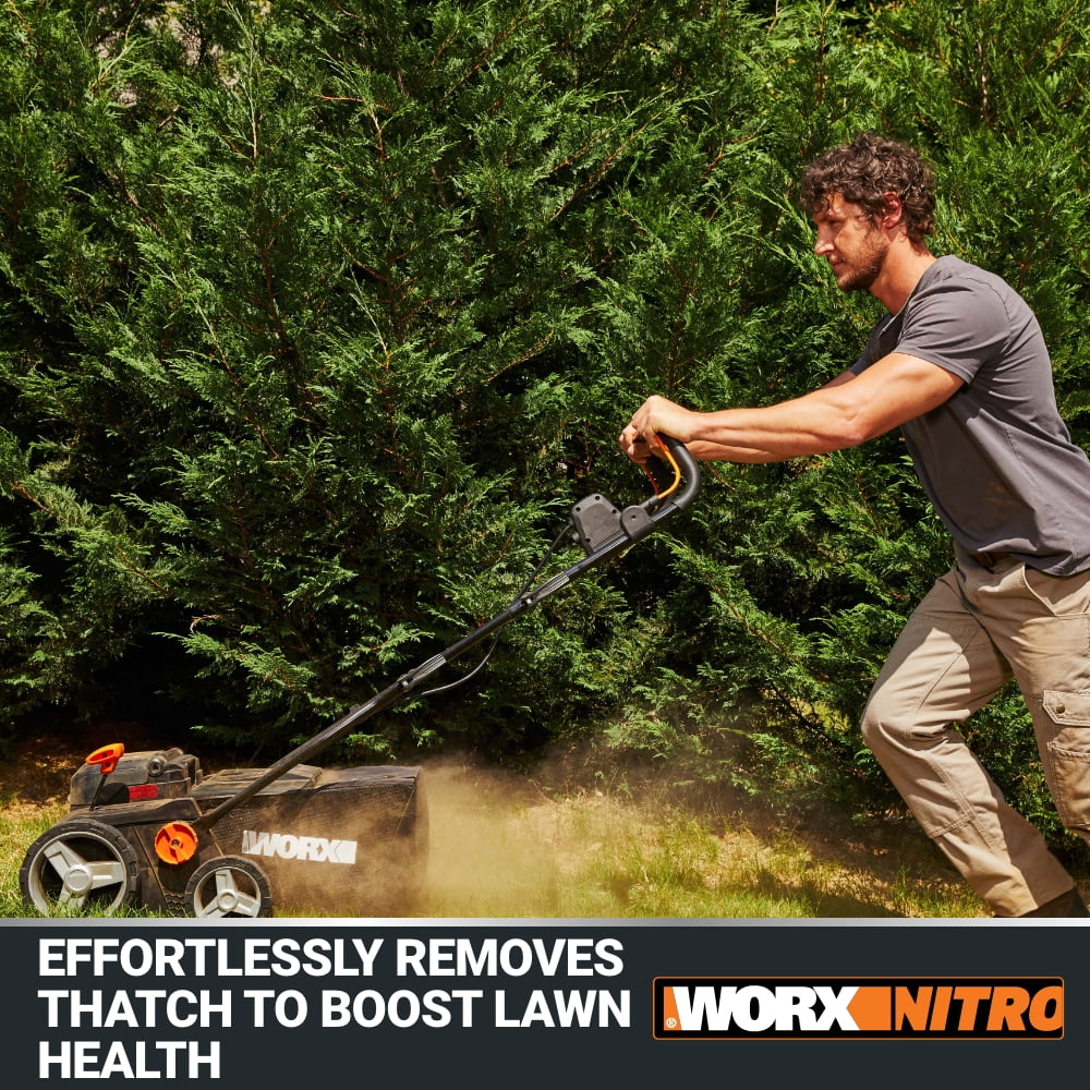 Worx Nitro WG855.9 40V PowerShare Brushless 14” Cordless Dethatcher (Tool Only)