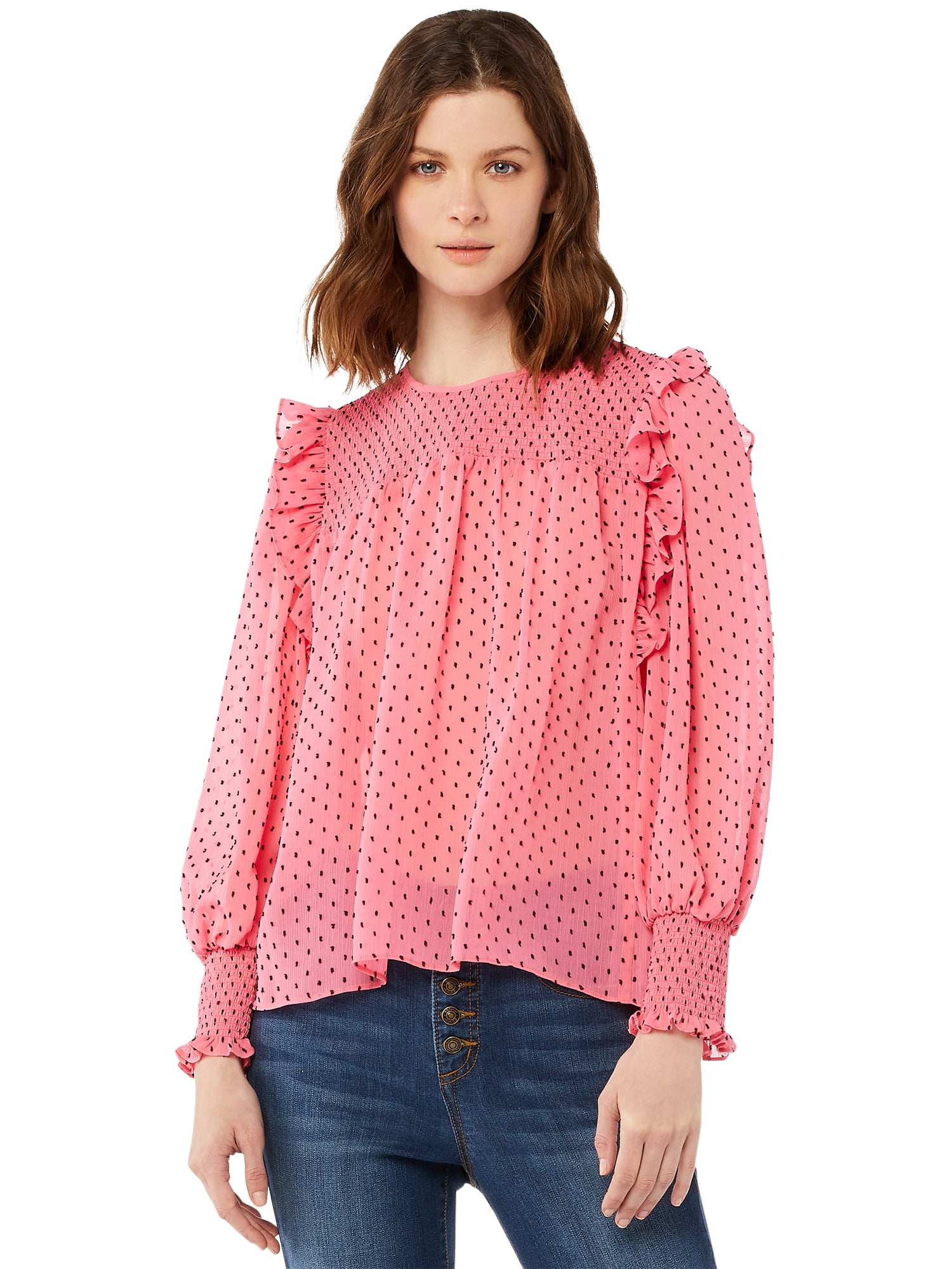 Scoop Scoop Women’s Smocked Ruffle Top