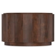 thumbnail image 3 of Simpli Home Trenton SOLID MANGO WOOD 32 inch Wide Round Contemporary Coffee Table in Walnut Brown, Fully Assembled, 3 of 8