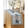 thumbnail image 5 of Table Runner 120 Inches Long for Kitchen Dining, Country Star Blue Dresser Scarf Farmhouse, Dining Table Decorations for Wedding/Parties, Farmhouse Vintage Branches Wooden 13 x 120 In, 5 of 8