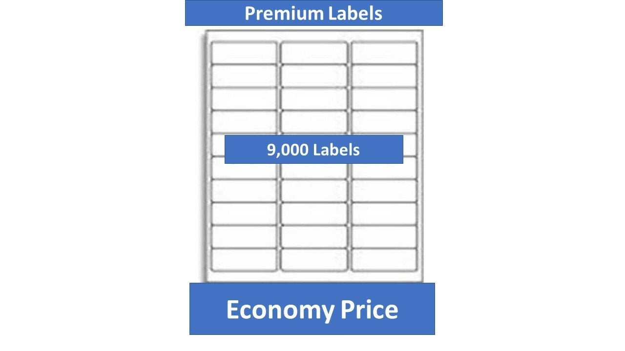1" x 25/8" White Permanent Address Labels 30 up 9,000/BX Walmart