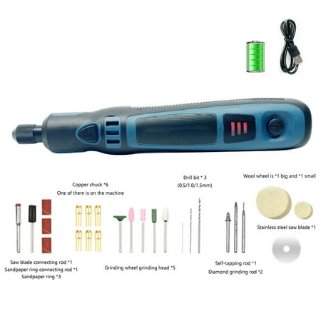 

BAMILL 26pcs Cordless Rotary Tool Kit Woodworking Engraving Pen DIY Wireless Drill