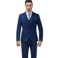 thumbnail image 3 of Ensemble 3 Pcs Ajusté pour Homme, Veste Unie à un Bouton, Gilet et Pantalon, 3 of 5