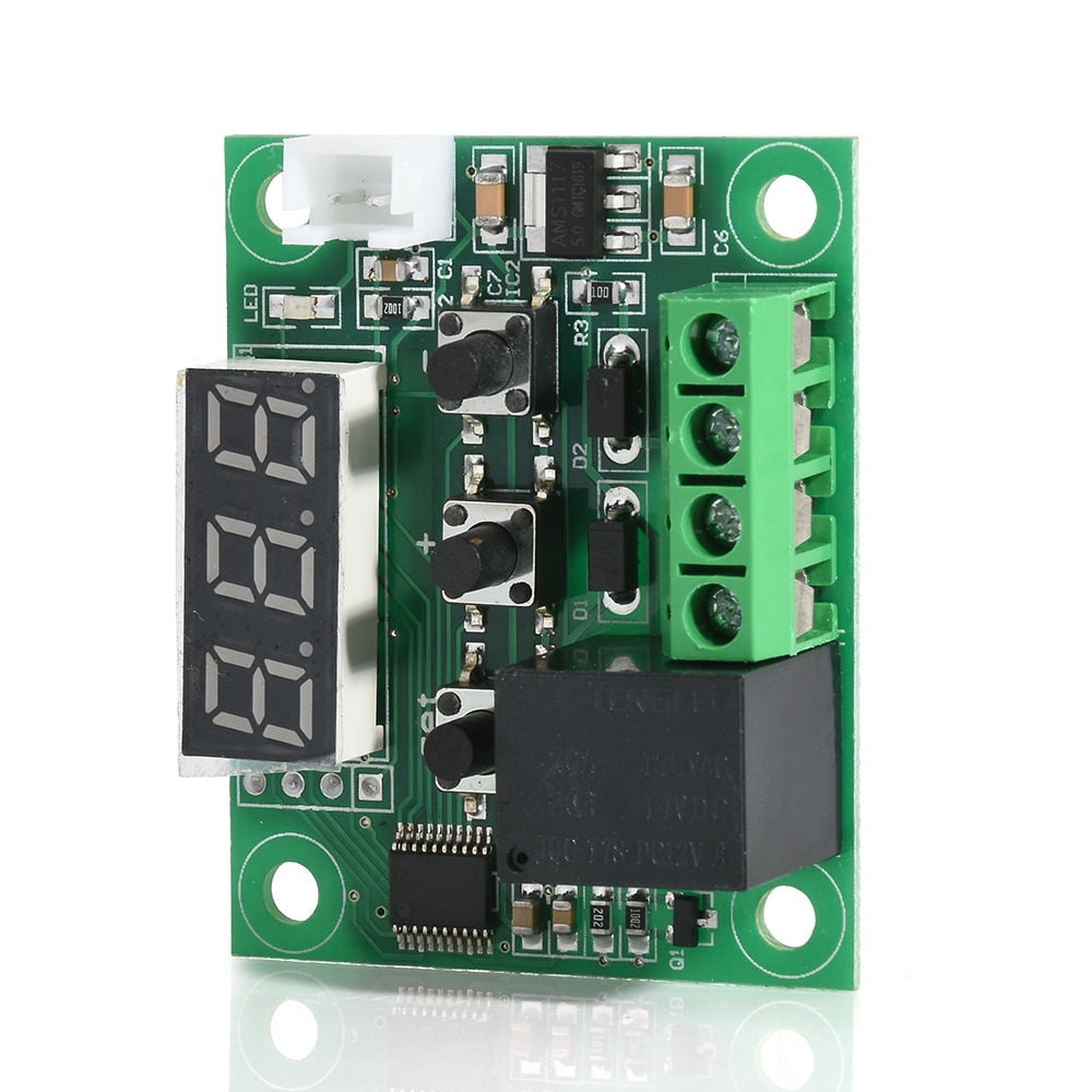 12V DC Digital Temperature and Humidity Controller Module Electronic Temperature Temp Control Module Switch with 10A One-Channel Relay and Waterproof
