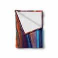 thumbnail image 2 of Colorful Soft Flannel Fleece Throw Blanket, Close up of Oil Painting Design Horizontal Line Composition Abstract Modern Art, Cozy Plush for Indoor and Outdoor Use, 50" x 60", Multicolor, by Ambesonne, 2 of 6