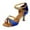 Blue, variant on Shoes for Women Girls Latin Dance Shoes Med Heels Satin Shoes Party Tango Dance Shoes Black Size 7