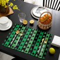 thumbnail image 3 of St. Patrick's Day Placemats Set of 4, Spring Green Lucky Clovers Shamrock Placemats for Dining Table, Place Mats for Kitchen Tabletop, Waterproof Wipeable Dining Table Mats Set, 3 of 9