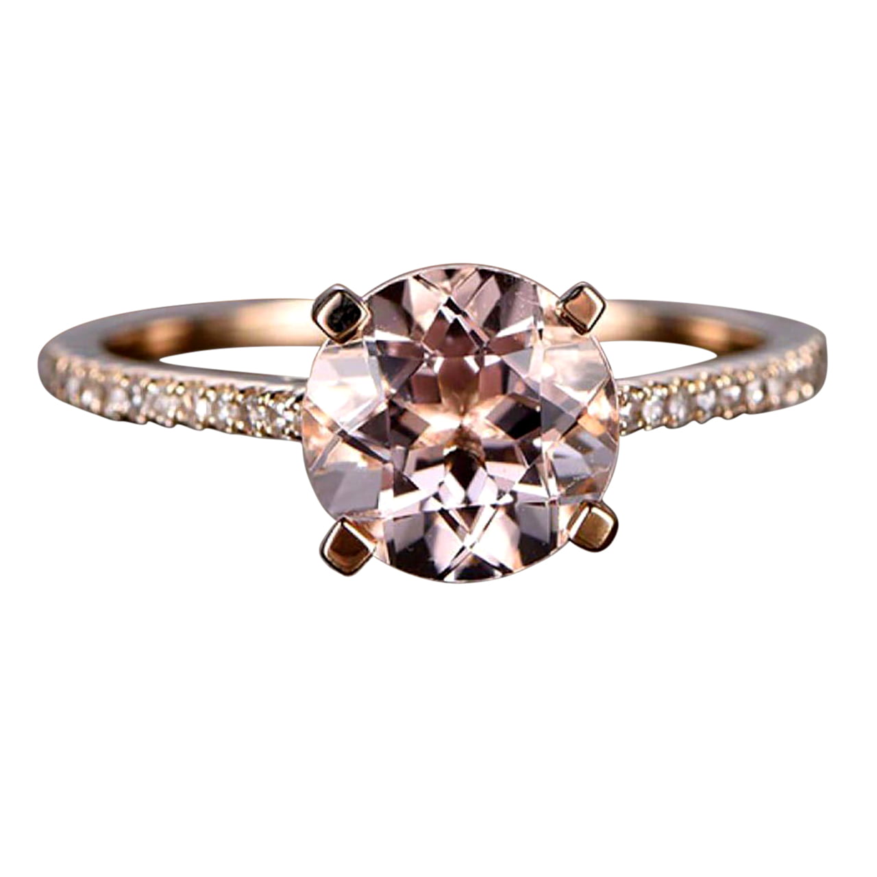 Limited Time Sale 1.25 carat Morganite and Diamond Engagement Ring for Women with 18k Gold Plating 