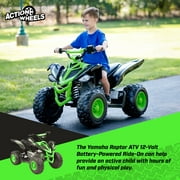 Yamaha Raptor 12V ATV Ride-on, Ages 3+, Speeds Up to 5 MPH, Includes Battery and Charger