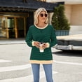 thumbnail image 4 of OBEEII Fall Winter Sweatshirts for Women Long Sleeve Crew Neck Striped Pullover Tops Loose Casual Athletic Tee Shirts, 4 of 7