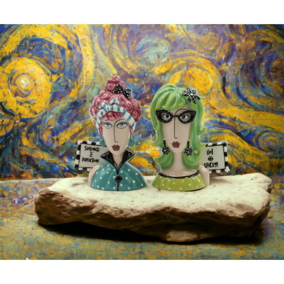 Ceramic Salt and Pepper Shakers Ladies of Perfection and Spice