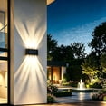 thumbnail image 5 of Solar Powered Up and Down Wall Washing Light, Waterproof Outdoor Sconce Lamp, Auto Lighting Decor for Courtyard Wall, Balcony Fence, Staircase and Residential Yard Night Landscape Lighting, 5 of 7
