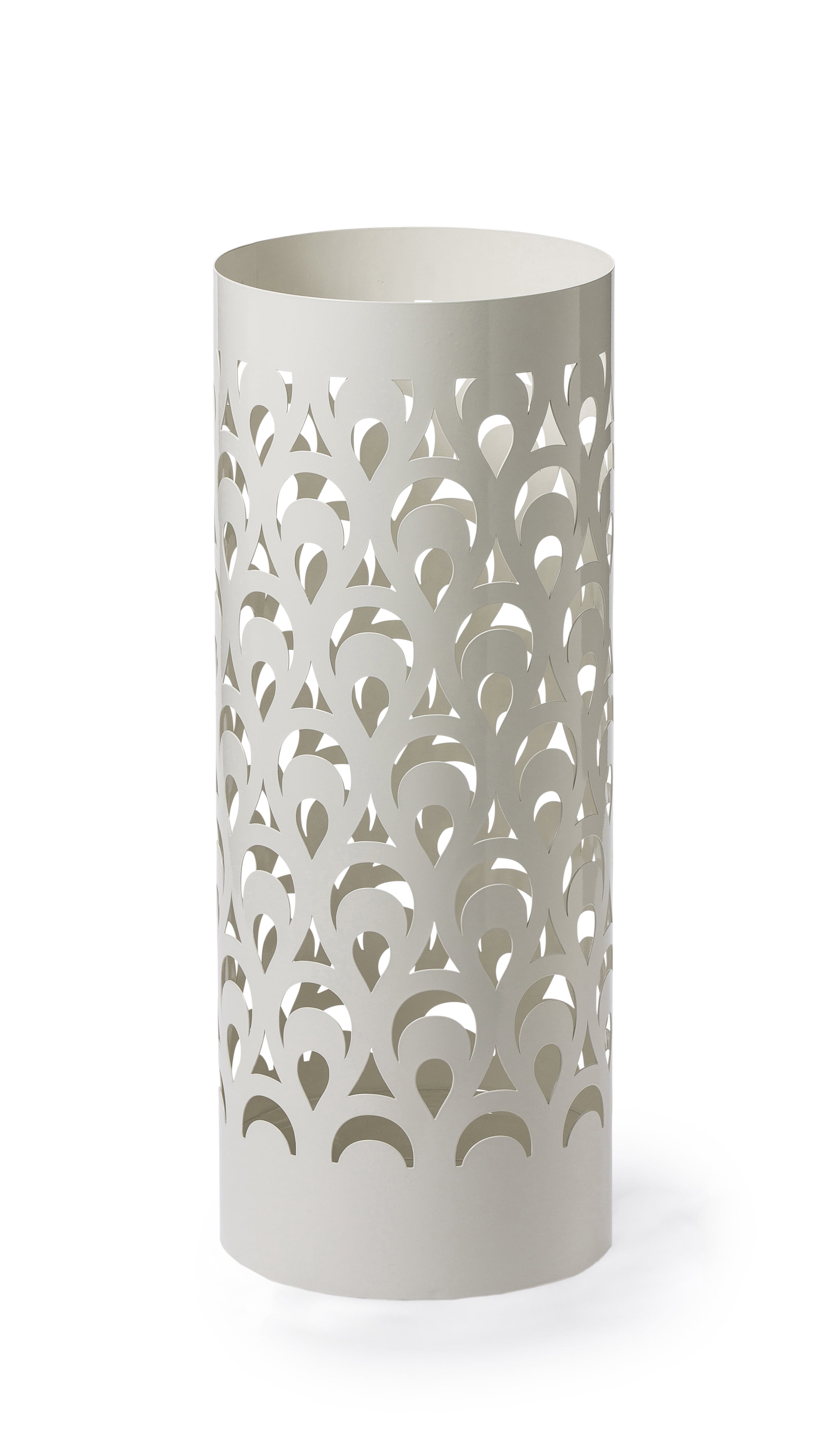 Mango Steam Modern Corner Umbrella Holder, Peacock Metal White