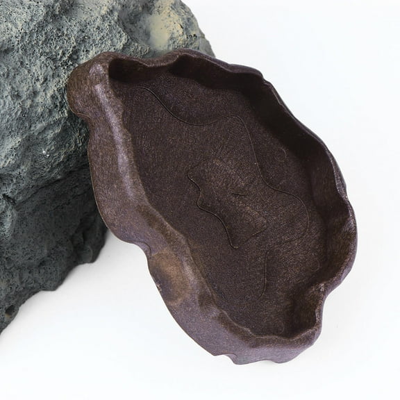 FELTECHELECTR  Crested Gecko Water Dish Lizard Pet Drinking Tray Tortoise Terrarium Comedero