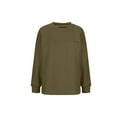 thumbnail image 5 of Tumotour Pullover Sweatshirts For Women Crew-Neck Long Sleeve Drop Shoulder Tops 2024 Fall Winter Casual Solid Color Pockets Textured Sweatshirts, 5 of 7