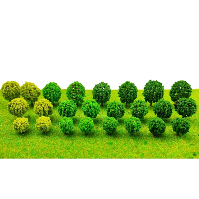 24 piezas mini árboles modelo árboles de arbustos mixtos grupos de vegetación arbustos para modelo tren paisaje arquitectura árboles modelo paisaje árboles árboles falsos sin soportes