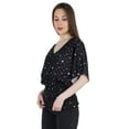 thumbnail image 3 of Moomaya Printed Batwing Tops For Women V-Neck Summer Casual Blouse Fashion Tunic, 3 of 8