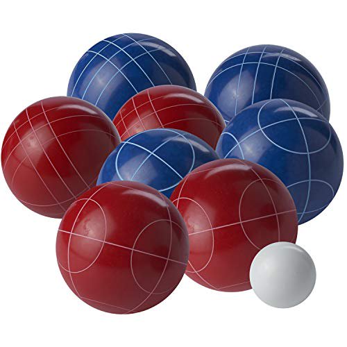 Franklin Sports Jeu de Boules de Pétanque - Boules de Pétanque Rouges, Blanches, Bleues et Pallino - Complet, Prêt à Jouer Ensemble de Boules de Pétanque - Parfait f