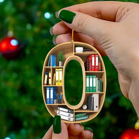 

TAIAOJING Book Lovers Heart Shaped Bookshelf Pendant Acrylic Ornament