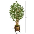 thumbnail image 3 of Nearly Natural 5.5ft Ficus Bushy Artificial Tree in Decorative Planter in Green, 3 of 5