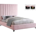 thumbnail image 2 of Maklaine Contemporary Rich Velvet King Bed in Pink, 2 of 5