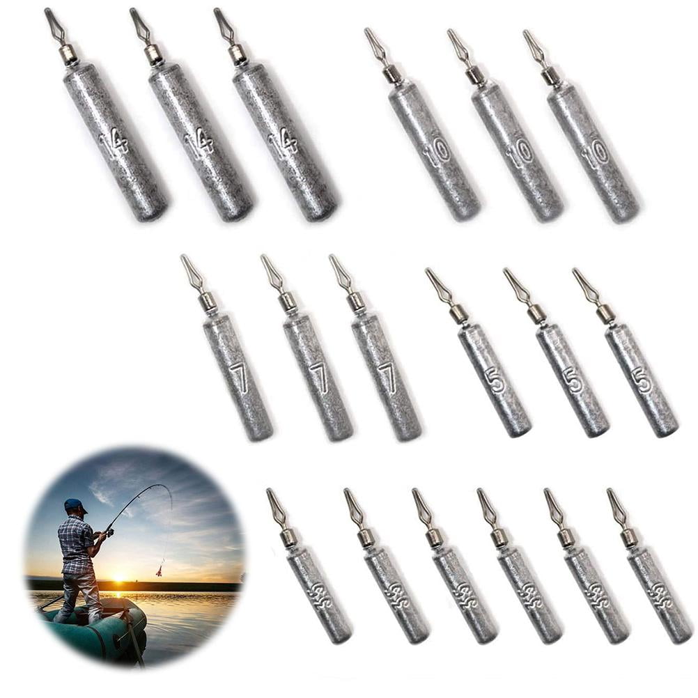 18PCS Fishing Lead Sinker Fishing Weights Sinkers Vertical Lead Sinker