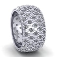 thumbnail image 2 of Natural 3.00Ct Round Cut Diamond Wide 5Row Anniversary Wedding Eternity Band Ring 14k Gold GH I1, 2 of 3