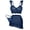 Navy Blue, variant on Lingerie Set for Women 3Pcs Bra and Panty with Mini Skirt Contrast Lace Mesh Ruffle Hem Chemise Sleepwear Date Night Outfits Black 2XL