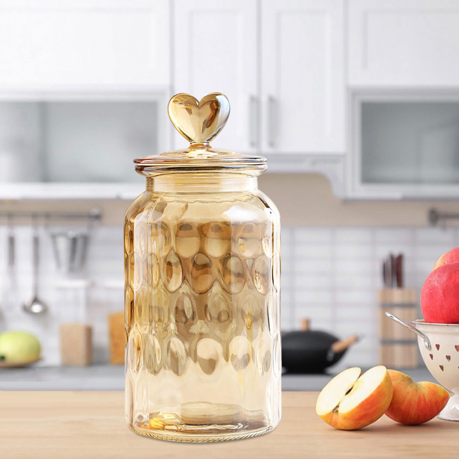 Storage Cookie Jar with Glass Lid-14K Gold Design on Jar-12H