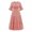 GQIZ393-pink, variant on Womens Dresses Summer New Fashion Plain Color Pleated Lace-Up Dress Casual Loose Drape Skirt