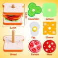 thumbnail image 3 of Montessori Wooden Stacking Toys Fine Motor Skills Wooden Play Food Sandwich Toys with Order Cards Preschool Educational Toys to Develop Fine Motor Skills for 3 4 5 Year Old (Sandwich), 3 of 7