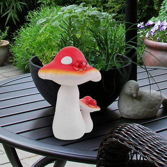 OUNONA Garden Mushroom Statue Ornaments Outdoor Decorative Mushrooms for Yard, Patio, Lawn, and Home Decor