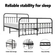 thumbnail image 3 of vidaXL Black California King Metal Bed Frame with Headboard & Slats, No Mattress, Easy Assembly, 3 of 9