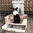 thumbnail image 5 of Brown Large Plastic Pet Litter Box for Rabbits Guinea Pigs Ferrets, 5 of 7