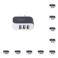 thumbnail image 3 of Matsuzay 2019 nuevo 1PC Universal 3 puertos USB teléfono móvil UE/EE. UU. de enchufe adaptador de de pared de viaje Type2 NO2, 3 of 6