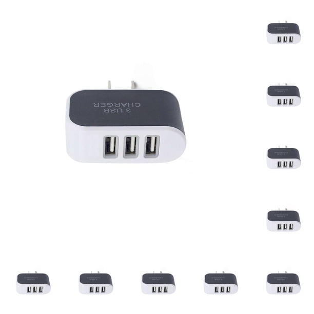 Methold USB de 3 puertos para teléfono móvil, de enchufe europeo/estadounidense, adaptador de de pared de viaje para , , de teléfono Type2 NO2