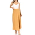 thumbnail image 4 of Women's Casual Solid Flare A-line Long Skirt with Elastic Waistband, 4 of 6