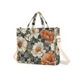 thumbnail image 7 of FORMRS Womens Corduroy Tote Bag Crossbody Shoulder Handbag with Pocket, Gray Floral Pattern, 7 of 7