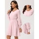 thumbnail image 2 of Vestido de mujer de gasa Allegra K con cintura fruncida y manga larga con estrellas brillantes Rosa S, 2 of 6