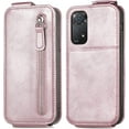 thumbnail image 3 of Zipper Wallet Case for Xiaomi Redmi Note 11 Pro with Card Holder Slot, PU Leather Adjustable Kickstand Flip Handbag Phone Cover for Xiaomi Redmi Note 11 Pro/Redmi Note 11E Pro SDLL Rose Gold, 3 of 7