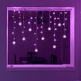 thumbnail image 5 of ZOELNIC Snowflake Window Curtain Lights, 11.5ft 96 LED Snowflake Christmas Lights with 8 Lighting Modes Twinkle Fairy Light for Christmas Tree,Bedroom,House, Holiday,Yard Decoration (Purple), 5 of 6