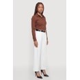 thumbnail image 3 of Women's Long Sleeve Solid Button Front Poplin Shirt, 3 of 4