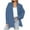 Blue, variant on Herrnalise Women's 2024 Fall Oversized Long Sleeve Shacket Jacket Button Down Wool Blend Coats with Pockets Coffee,M