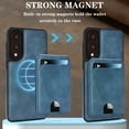 thumbnail image 5 of for Samsung Galaxy S25 Edge, Compatible with MagSafe, Magnetic 2 in 1 Detachable Wallet Case with Card Holder Women Men, Business PU Leather RFID Blocking Flip Kickstand Credit Slots, Blue, 5 of 11