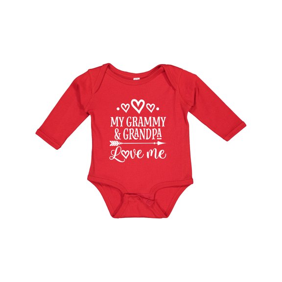 Inktastic Grammy and Grandpa Love Me Girls Granddaughter Girls Long Sleeve Baby Bodysuit