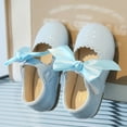 thumbnail image 2 of Splozh Toddler Sandals Summer and Spring Girls Boots Cute Flat Solid Color Round Head Ribbon Bow Hook Loop Light Blue,2-2.5 Years, 2 of 3