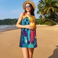 thumbnail image 3 of Xecao Robes d'Été pour Femmes Robes Décontractées de Plage Sans Manches T-Shirt Robe Évasée avec Poches, 3 of 7